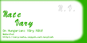 mate vary business card