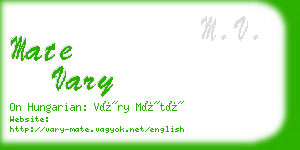 mate vary business card